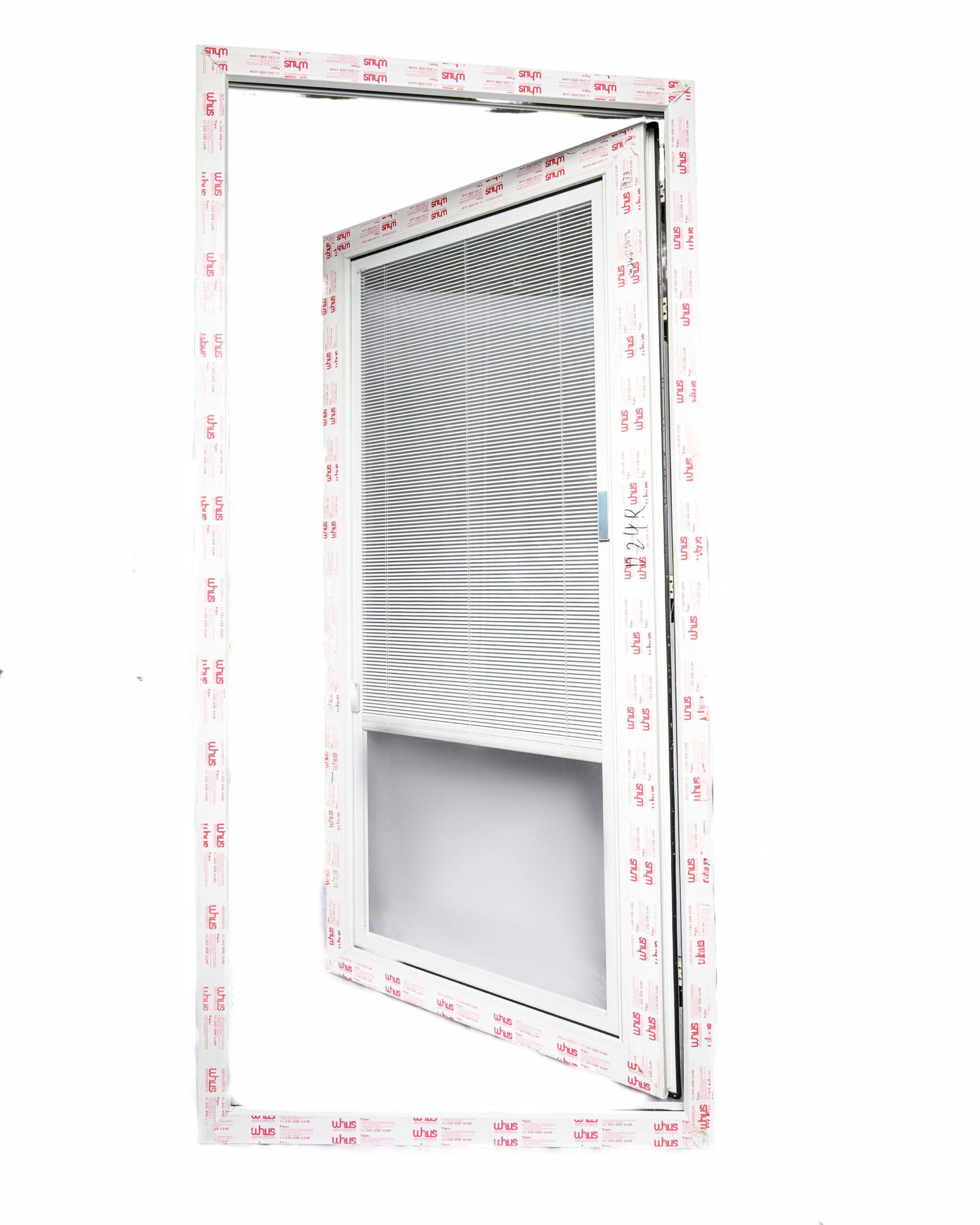 5027 -38 x 80 inches(R) Casement Door w/ Blinds Clear Glass Right Swing