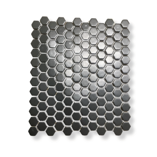 7 DL23098-Plain Black Matt Porcelain Mosaic Tile