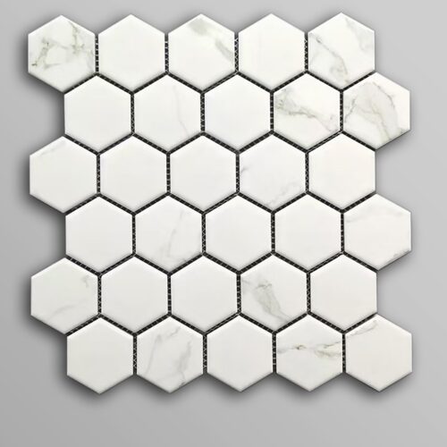 PM100 (P5901AB) - 12 X 12 WHITE CARRA MATTE MOSIAC
