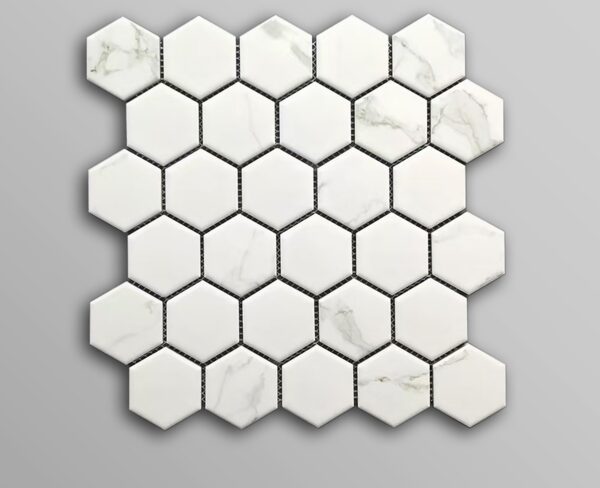 PM100 (P5901AB) - 12 X 12 WHITE CARRA MATTE MOSIAC