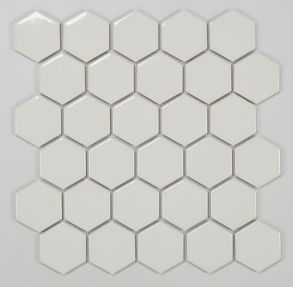 PM103 (515903) - 12 X 12 WHITE HEXAGON GLOSS MOSIAC