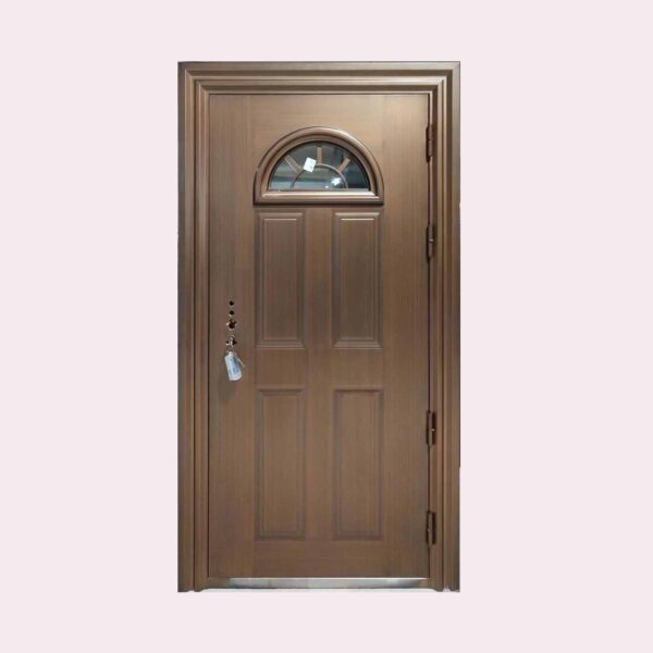 38 X 80 (R) HALF-MOON ANTI THEFT STEEL DOOR BROWN (RIGHT SWING)