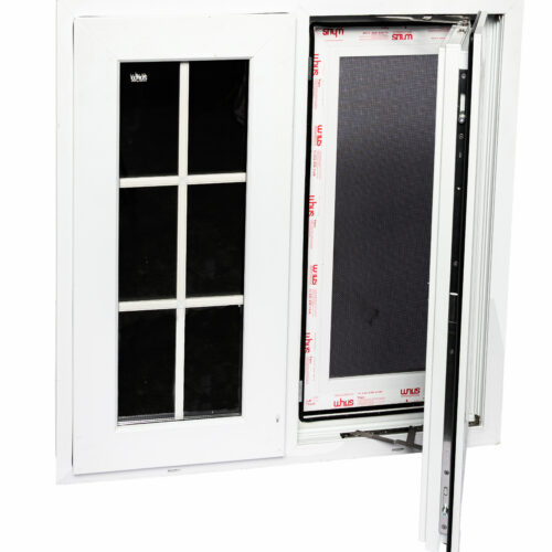 Evoto 3026 - 37 x 38 Colonial Casement Window PVC - Tinted Grey