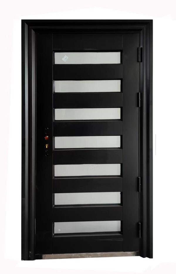 36 X 80 (R) SPOTLIGHT ANTI-THEFT STEEL DOOR BLACK (RIGHT SWING )