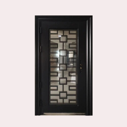 36 X 80 (L) ROMAN-KEY ANTI-THEFT STEEL DOOR BLACK (LEFT SWING )