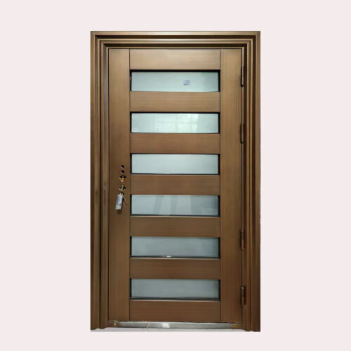 36 x 80 (R) SPOTLIGHT ANTI-THEFT STEEL DOOR BROWN ( RIGHT SWING)