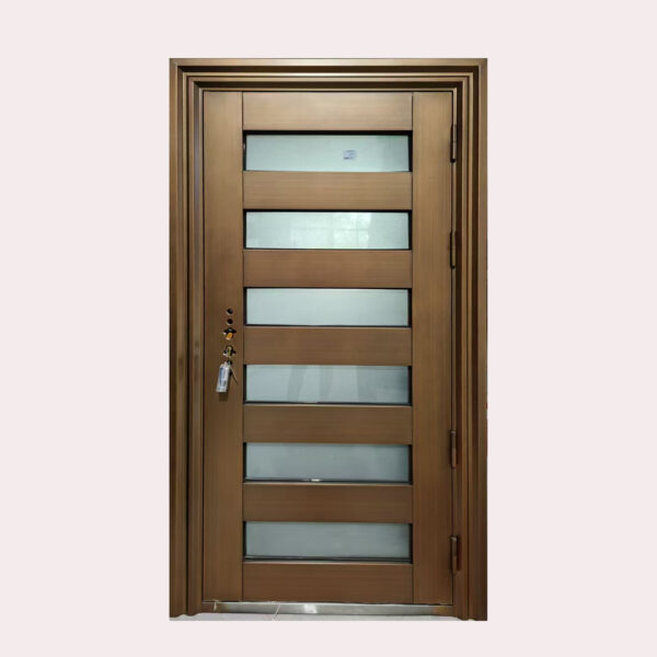 36 x 80 (R) SPOTLIGHT ANTI-THEFT STEEL DOOR BROWN ( RIGHT SWING)