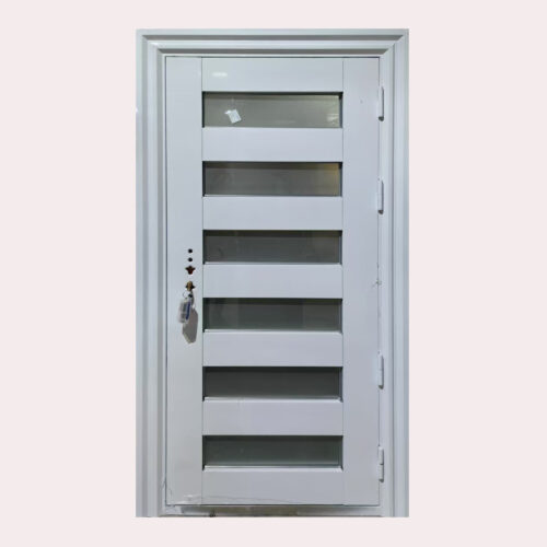 36 X 80 (R) SPOTLIGHT ANTI-THEFT STEEL DOOR WHITE (RIGHT SWING )