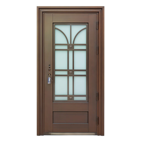 14 (1) 25SD (184) - 38 X 80 BROWN CONTEMPORARY STEEL DOOR - L (189)