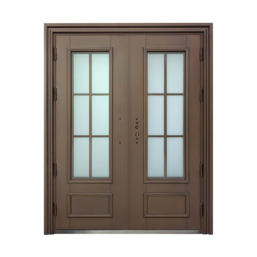20 25SD (129) - 60 X 80 BROWN DOUBLE COLONIAL STEEL DOOR (81)