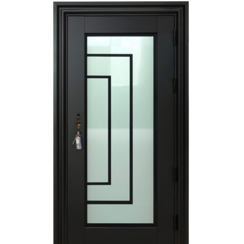 27 25SD (174) - 36 X 80 BLACK HALF SQUARE STEEL DOOR (169)