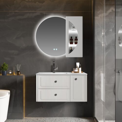 6875 - (NZBC-42) WHITE BATHROOM VANITY SET