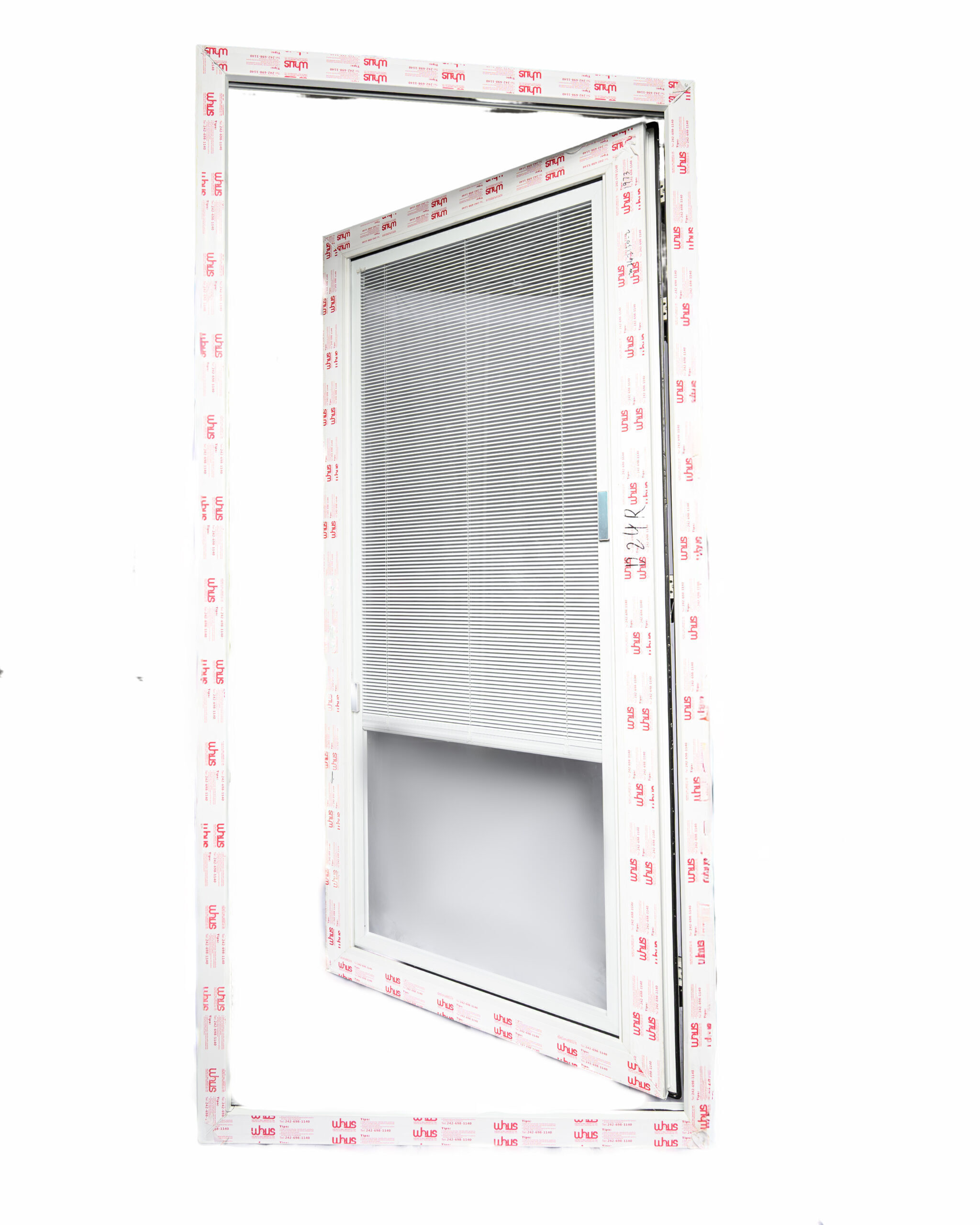 5058-38.5x82.5 UPVC Casement Door with Blinds (Right Swing)