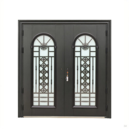 72 x 80 Anti- Theft Black Steel Double Door