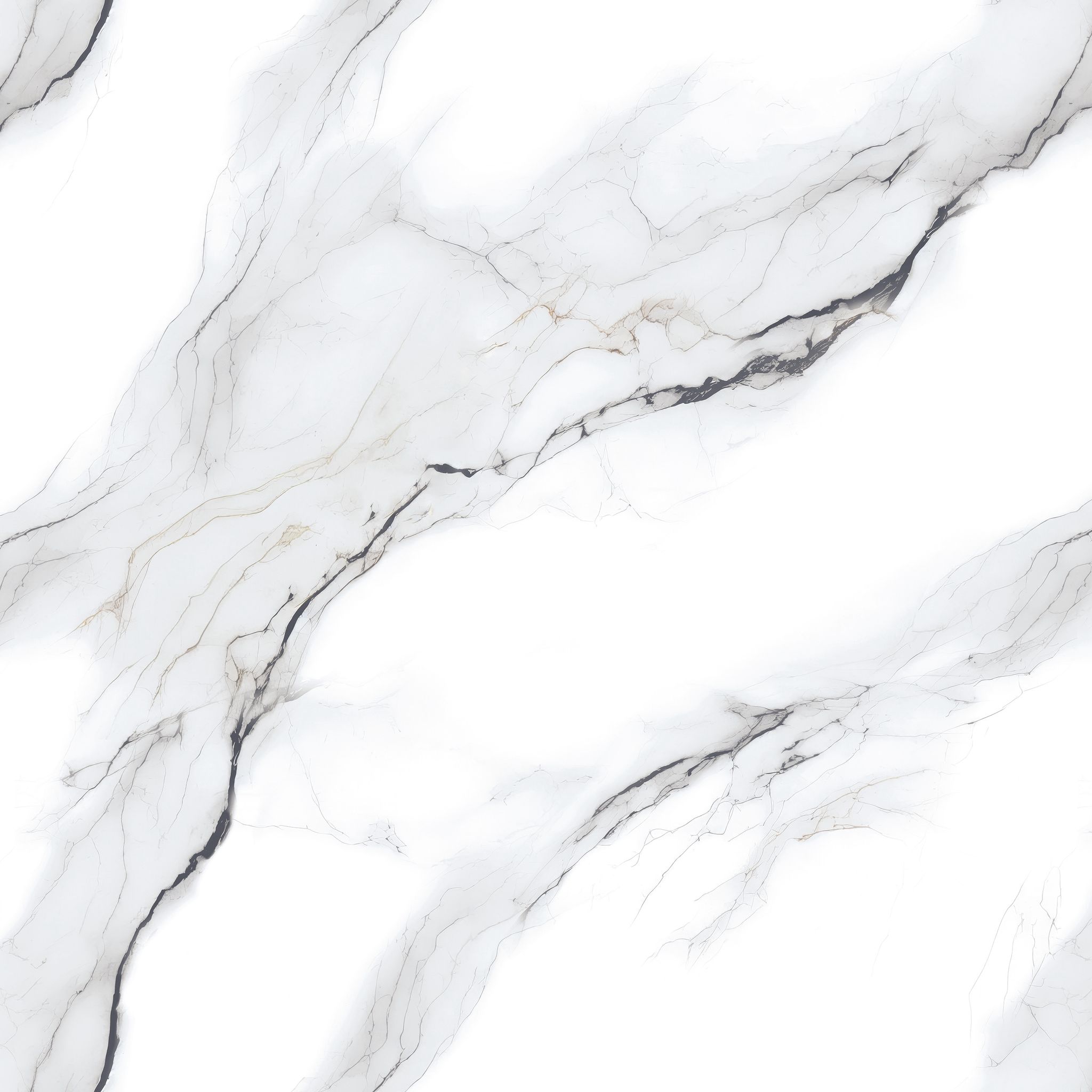 6308- (CG66009G) 24x24 White & Black Gloss Tile w/ Gold Streaks